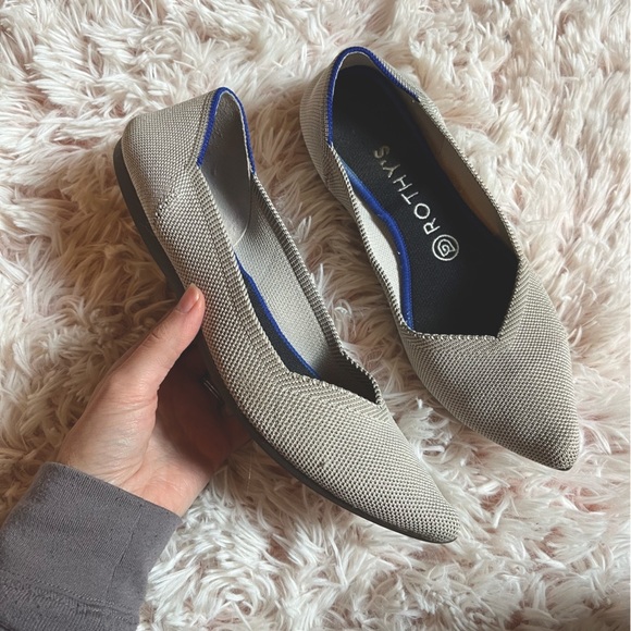 Rothy's Shoes - Rothy’s The Point Birdseye flats in Flax